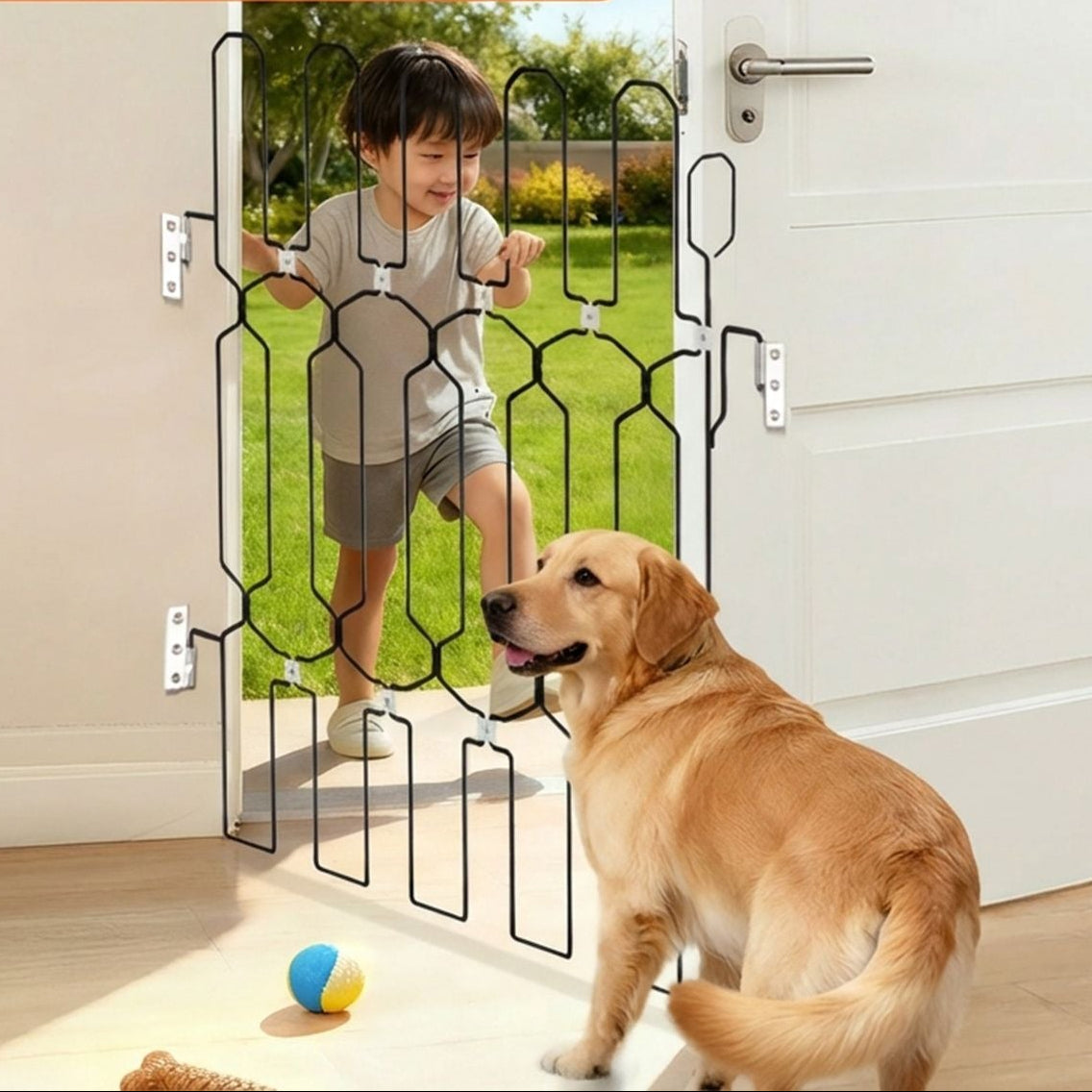 Reja Metálica de Puerta Plegable para Mascotas