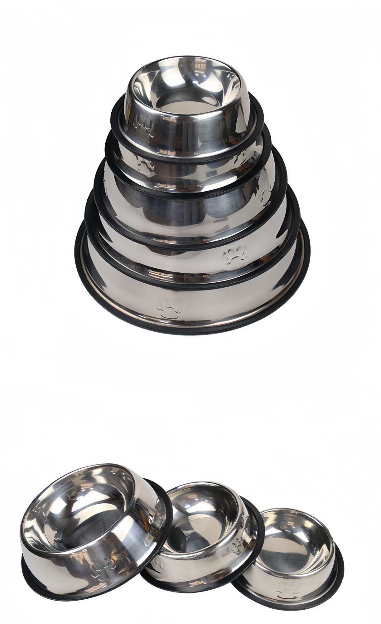 Tazón de Acero Inoxidable para Perros y Gatos