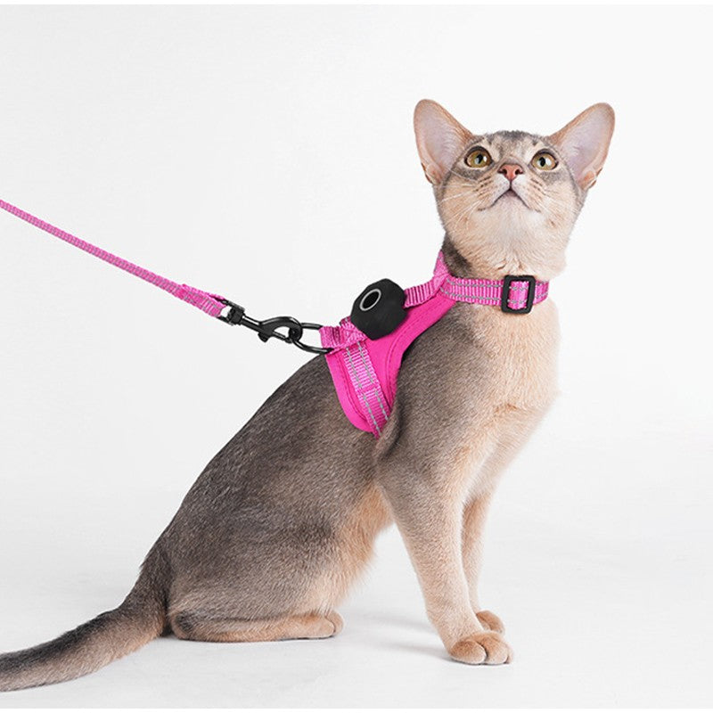 Chaleco Reflectante Compatible con AirTag para Gatos