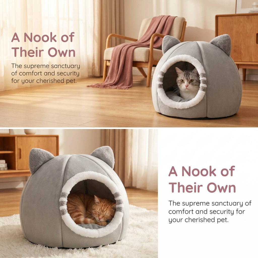 Cama Cueva para Gato con Cojín Suave