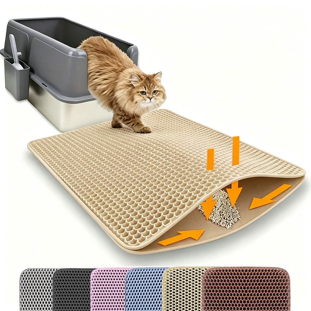 Tapete para Arena de Gatos, Doble Capa y Antideslizante