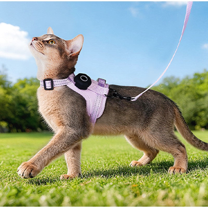 Chaleco Reflectante Compatible con AirTag para Gatos