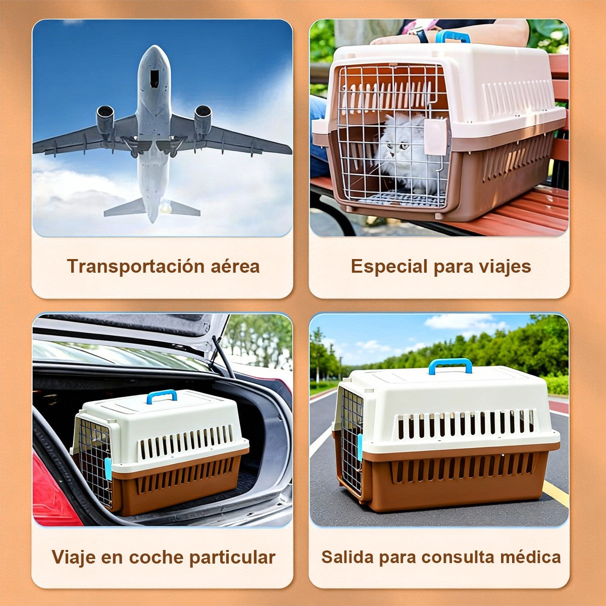 Caja de Transporte para Gatos y Perros Pequeños