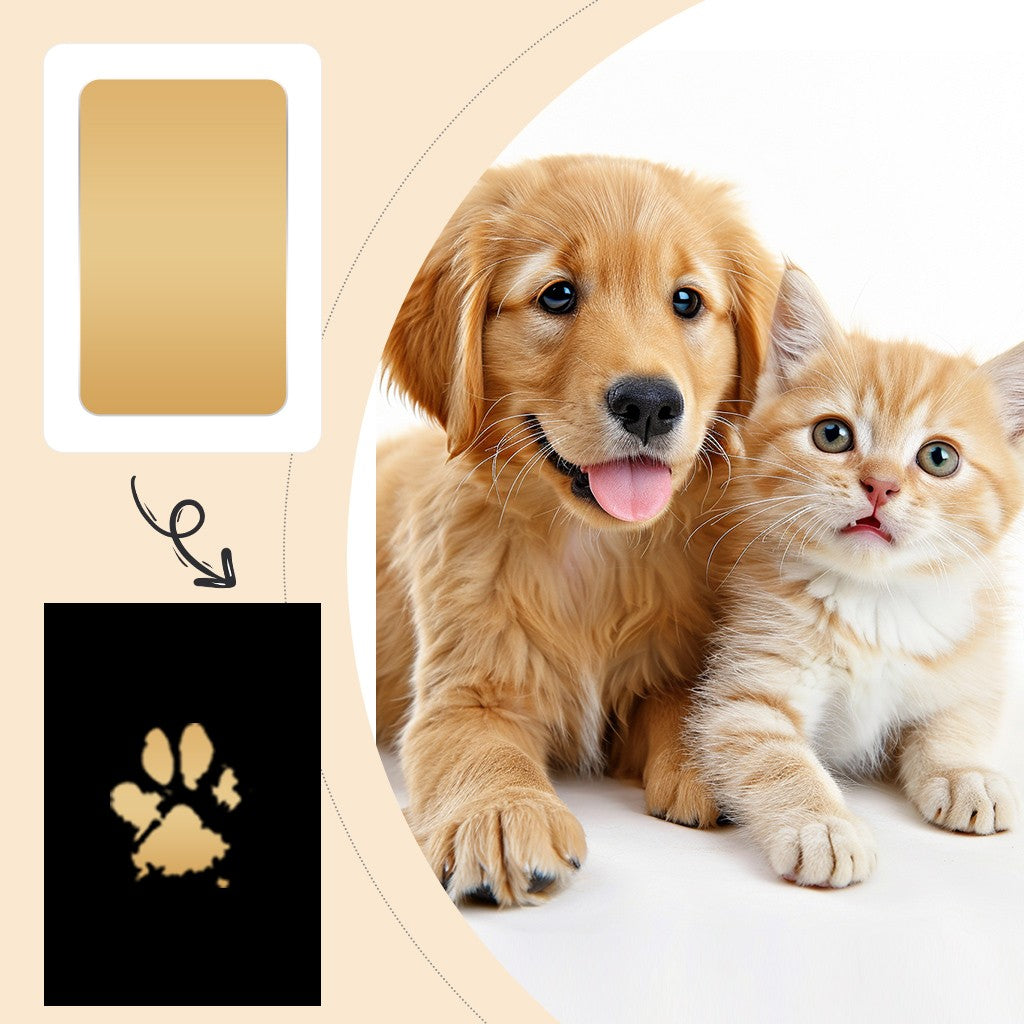 Kit de Huellas con Almohadillas de Tinta para Perro No Tóxico