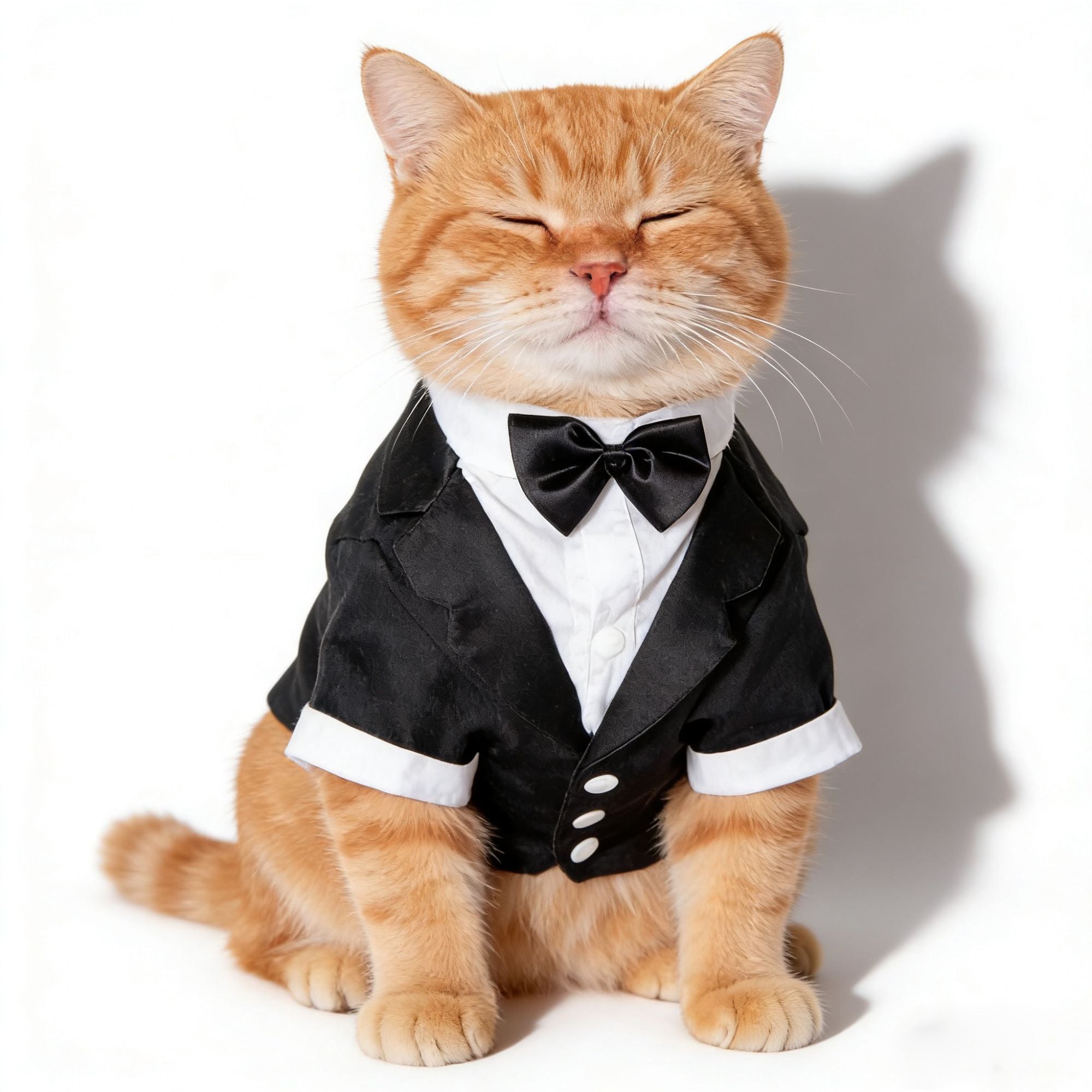 Traje Formal con Corbata y Moño para Mascotas