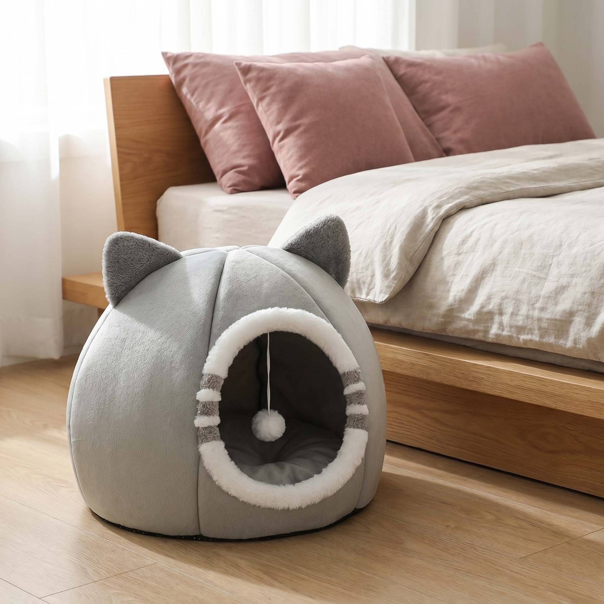Cama Cueva para Gato con Cojín Suave