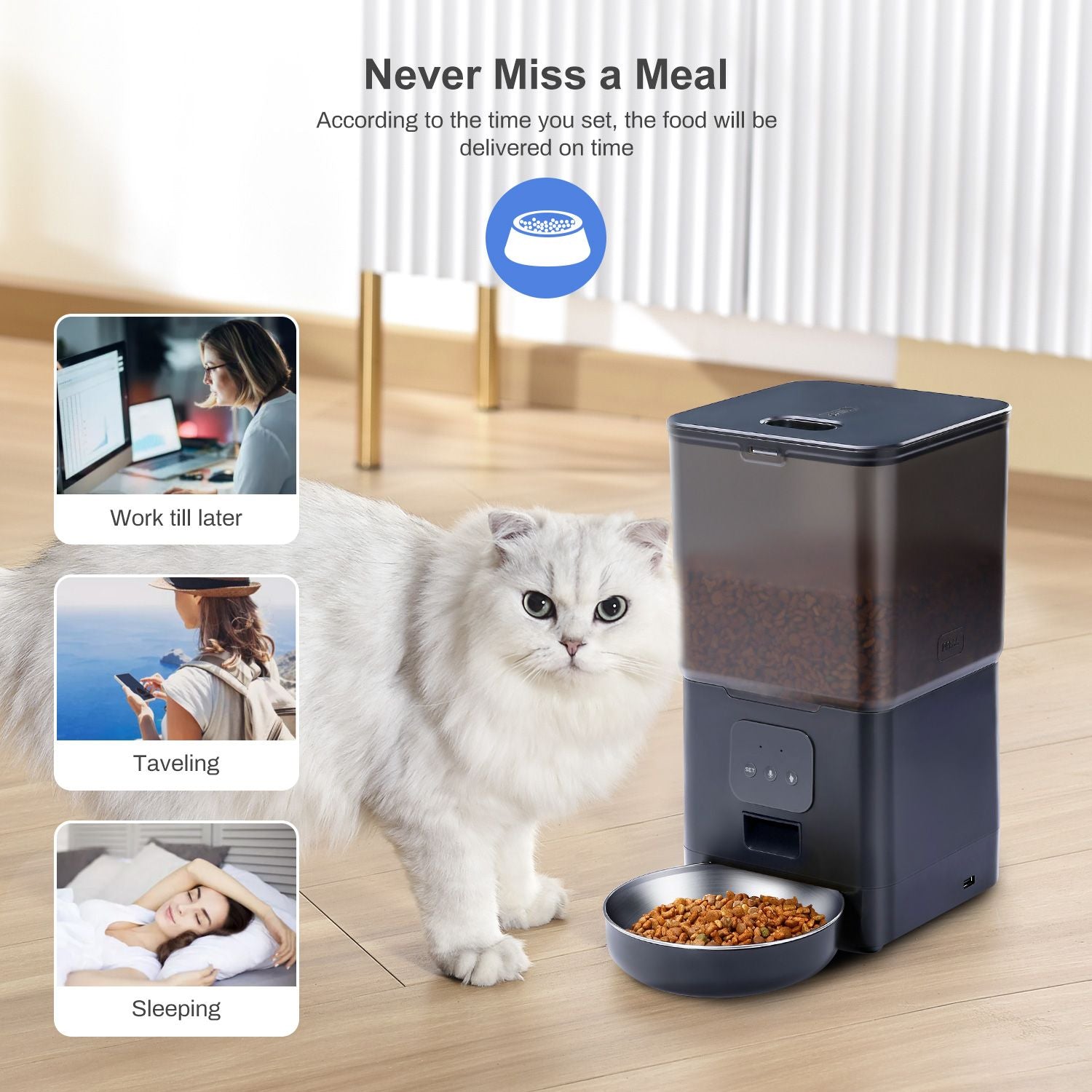 Comedero Automático para Perros y Gatos con WiFi 6Kg