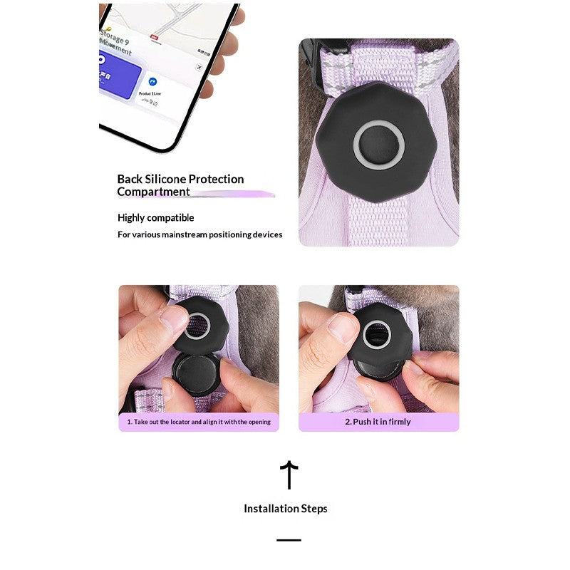 Chaleco Reflectante Compatible con AirTag para Gatos