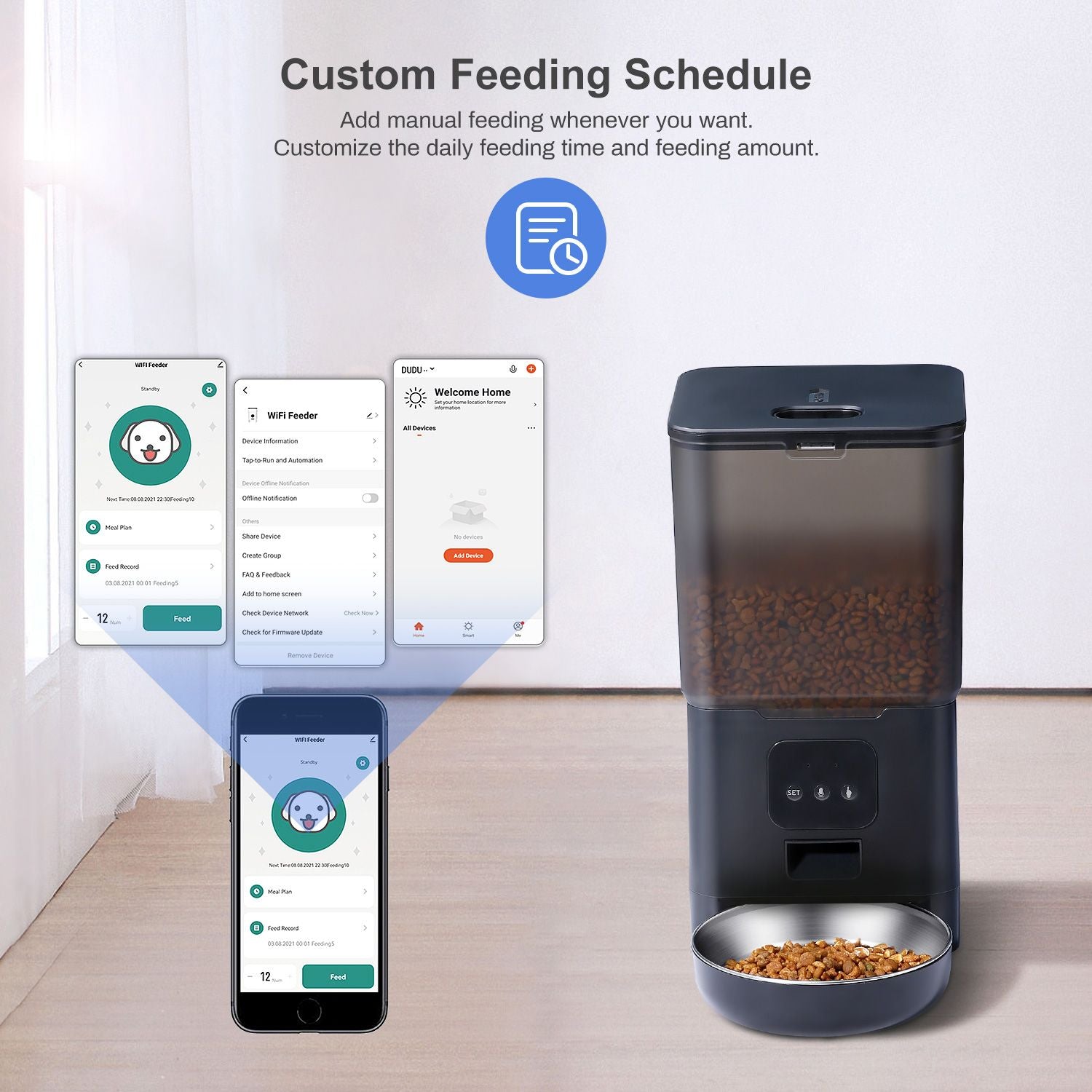 Comedero Automático para Perros y Gatos con WiFi 6Kg