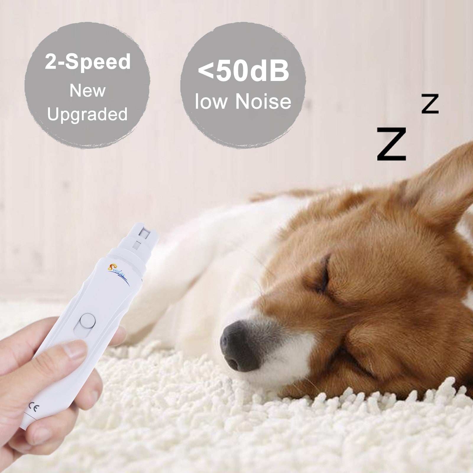 Lima Eléctrica Recargable para Uñas de Mascotas