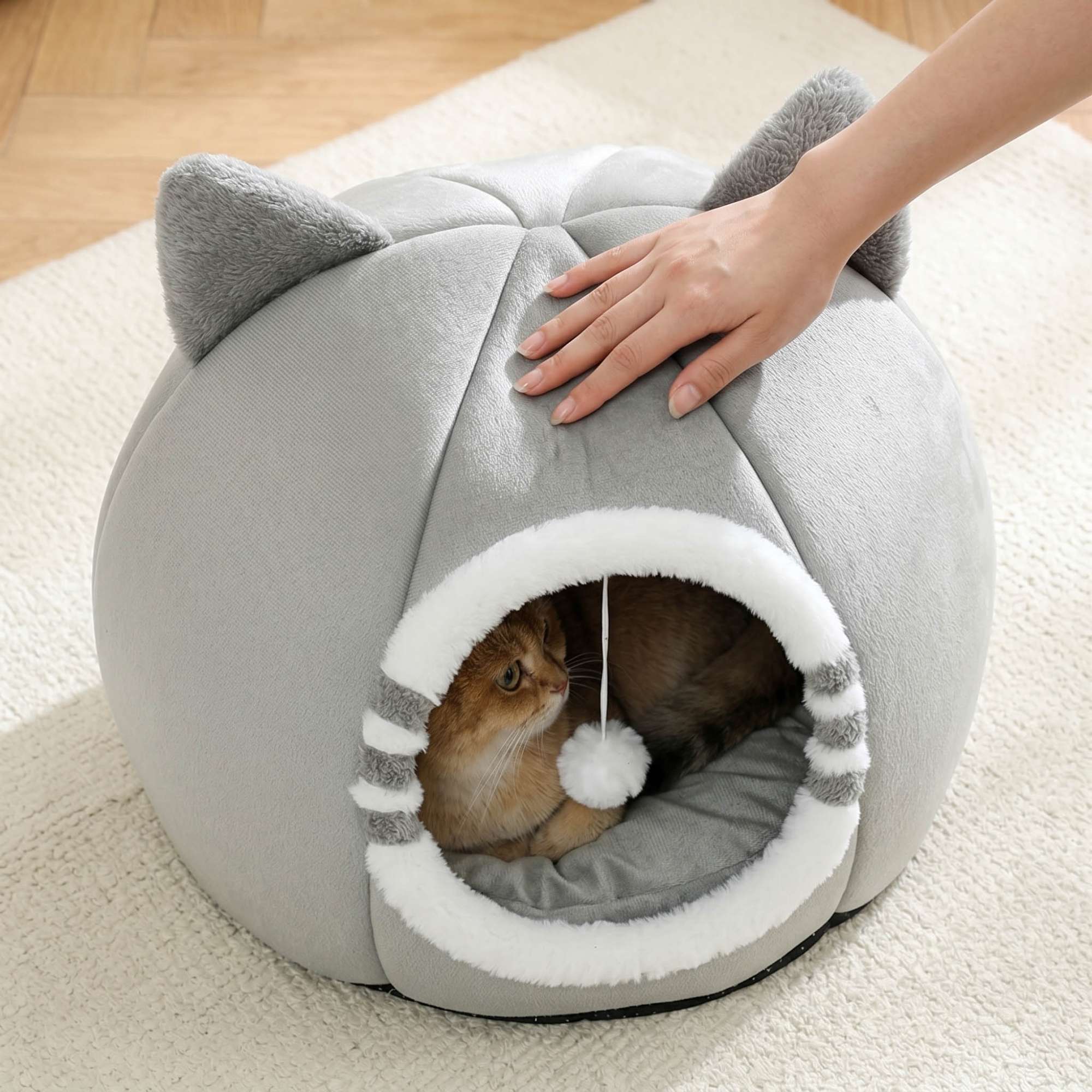 Cama Cueva para Gato con Cojín Suave