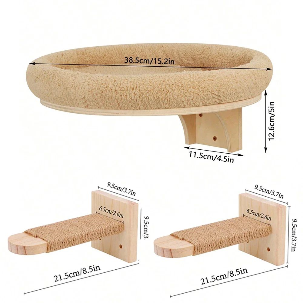Repisas de Pared para Descanso y Juego de Gatos