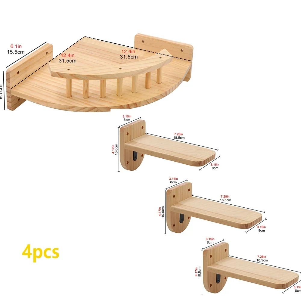 Repisas de Pared para Descanso y Juego de Gatos