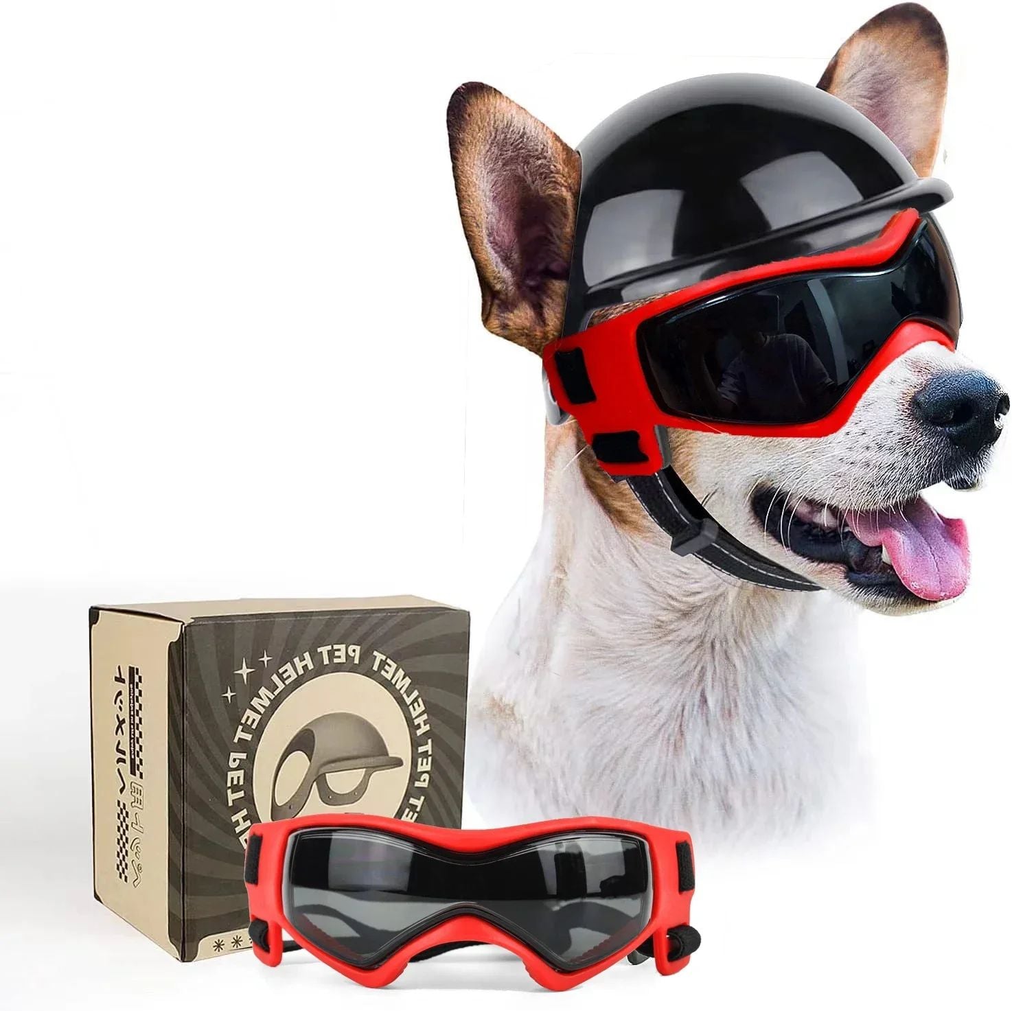 Casco y Gafas para Perros Pequeños