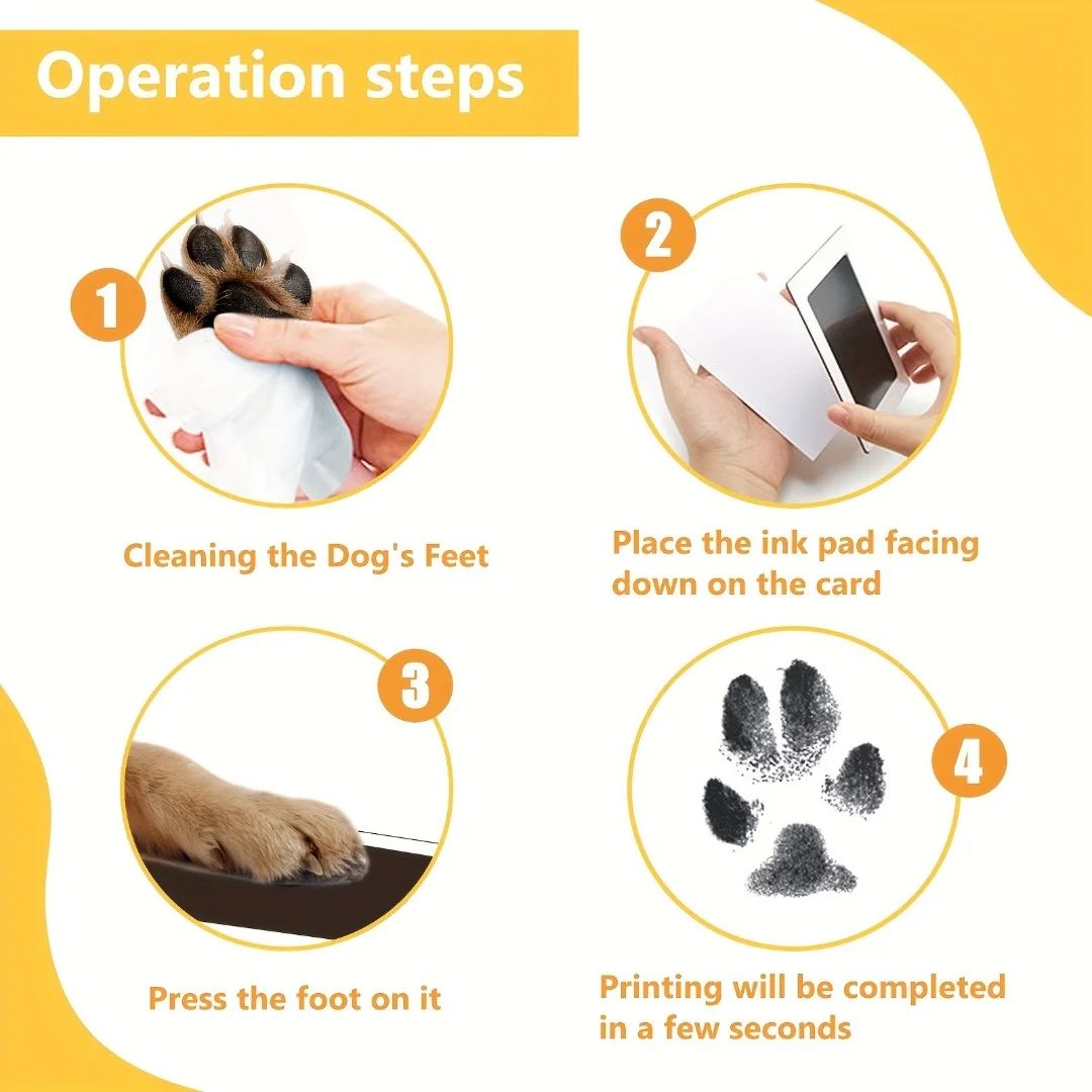 Kit de Huellas con Almohadillas de Tinta para Perro No Tóxico