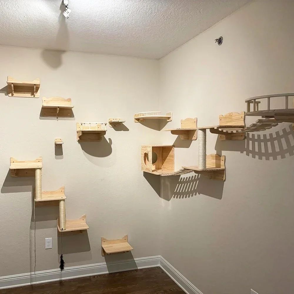 Repisas de Pared para Descanso y Juego de Gatos