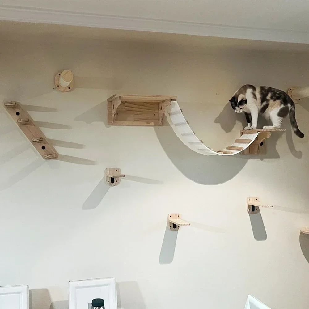 Repisas de Pared para Descanso y Juego de Gatos