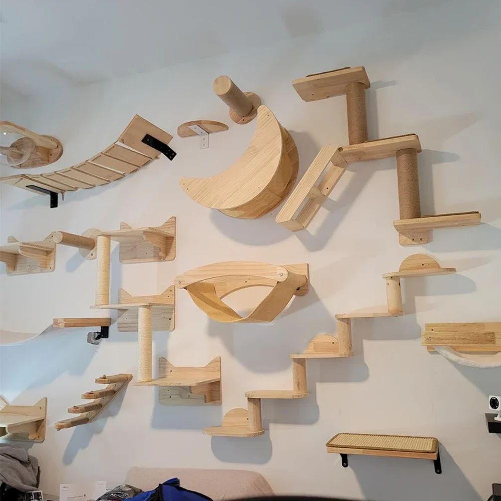 Repisas de Pared para Descanso y Juego de Gatos