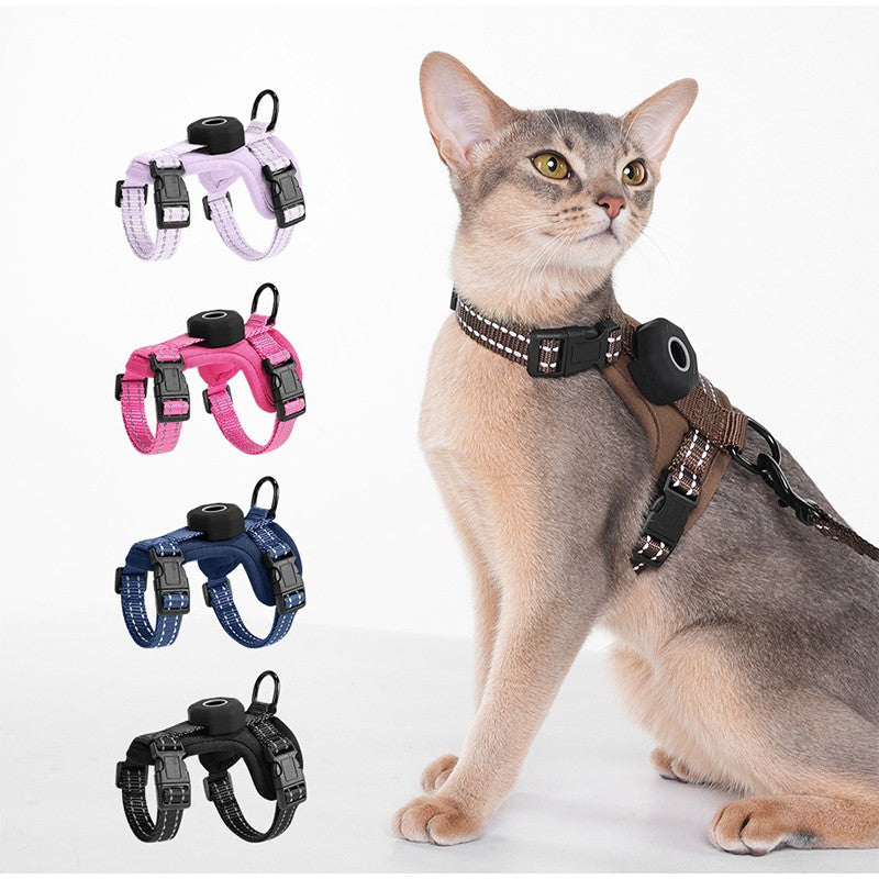 Chaleco Reflectante Compatible con AirTag para Gatos