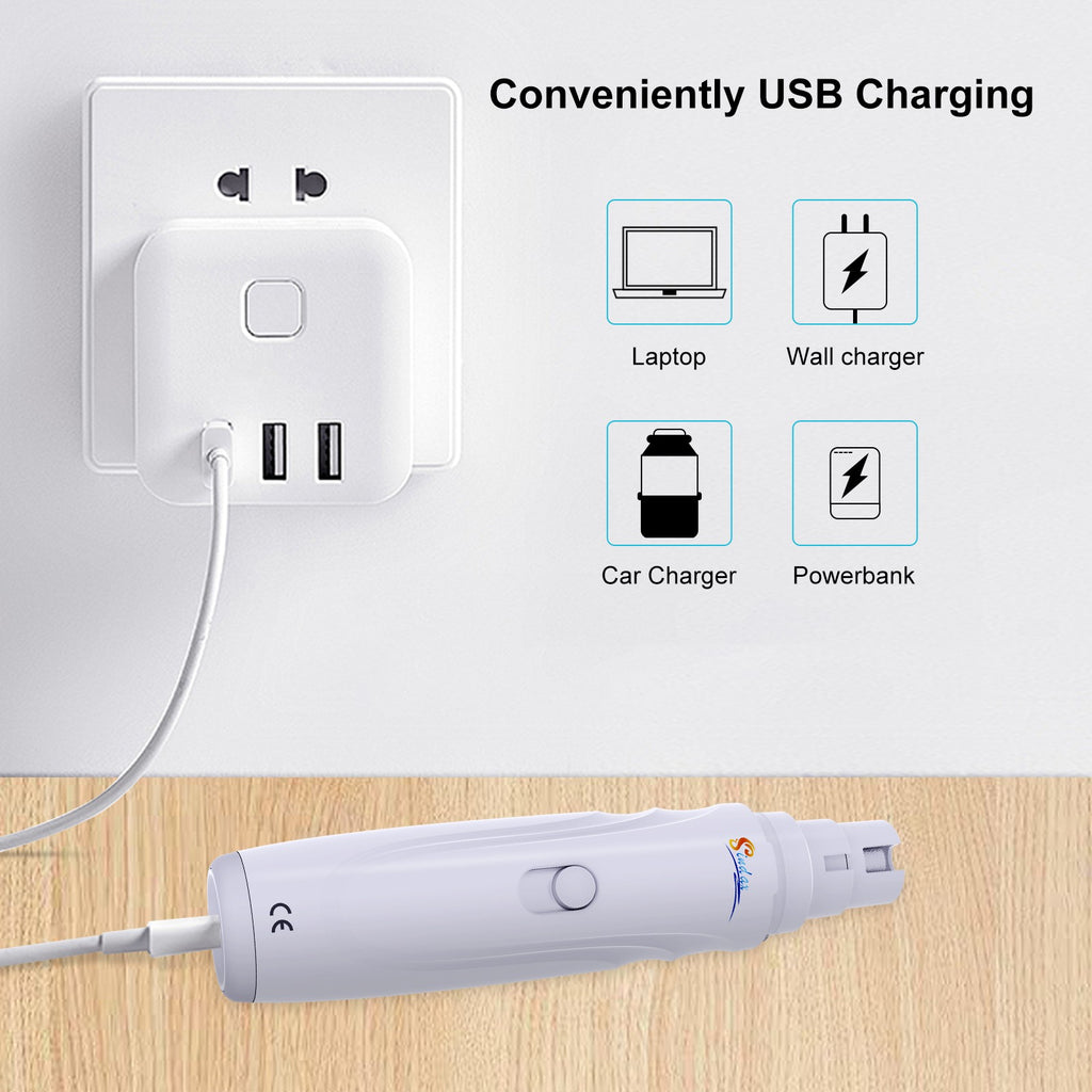 Lima Eléctrica Recargable para Uñas de Mascotas