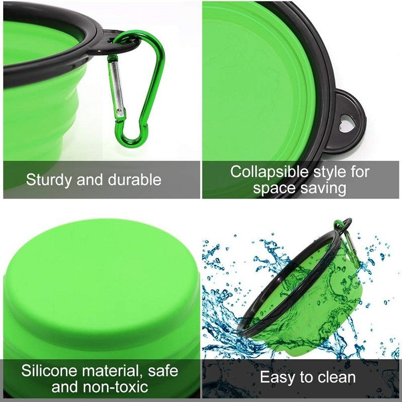 Tazón Portátil Plegable de Silicona para Perros