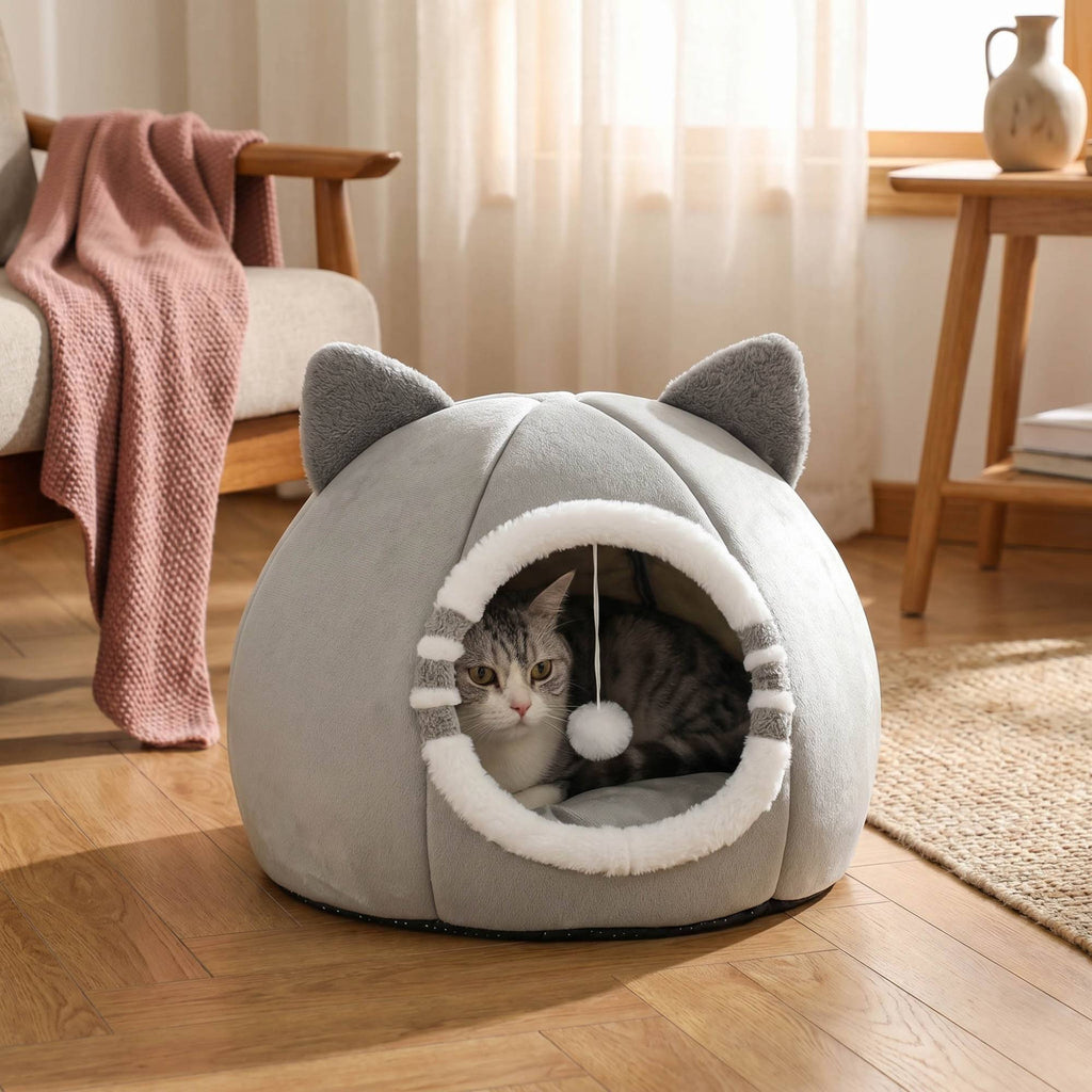 Cama Cueva para Gato con Cojín Suave