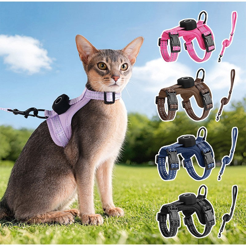 Chaleco Reflectante Compatible con AirTag para Gatos