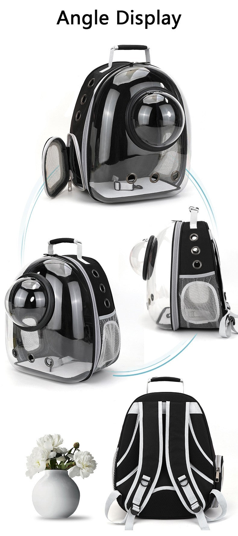 Mochila Transparente Ventilada para Perros y Gatos