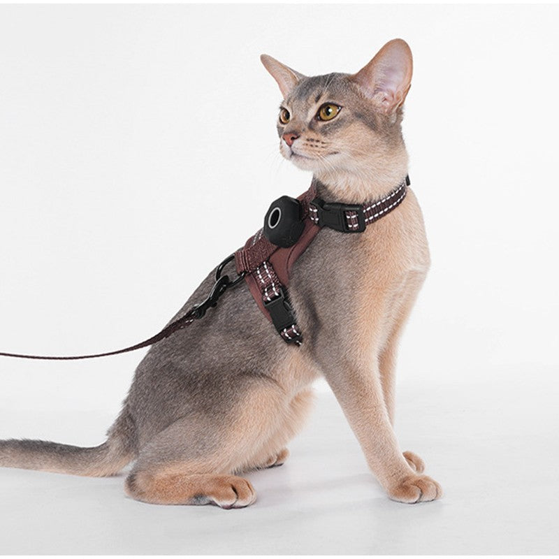 Chaleco Reflectante Compatible con AirTag para Gatos