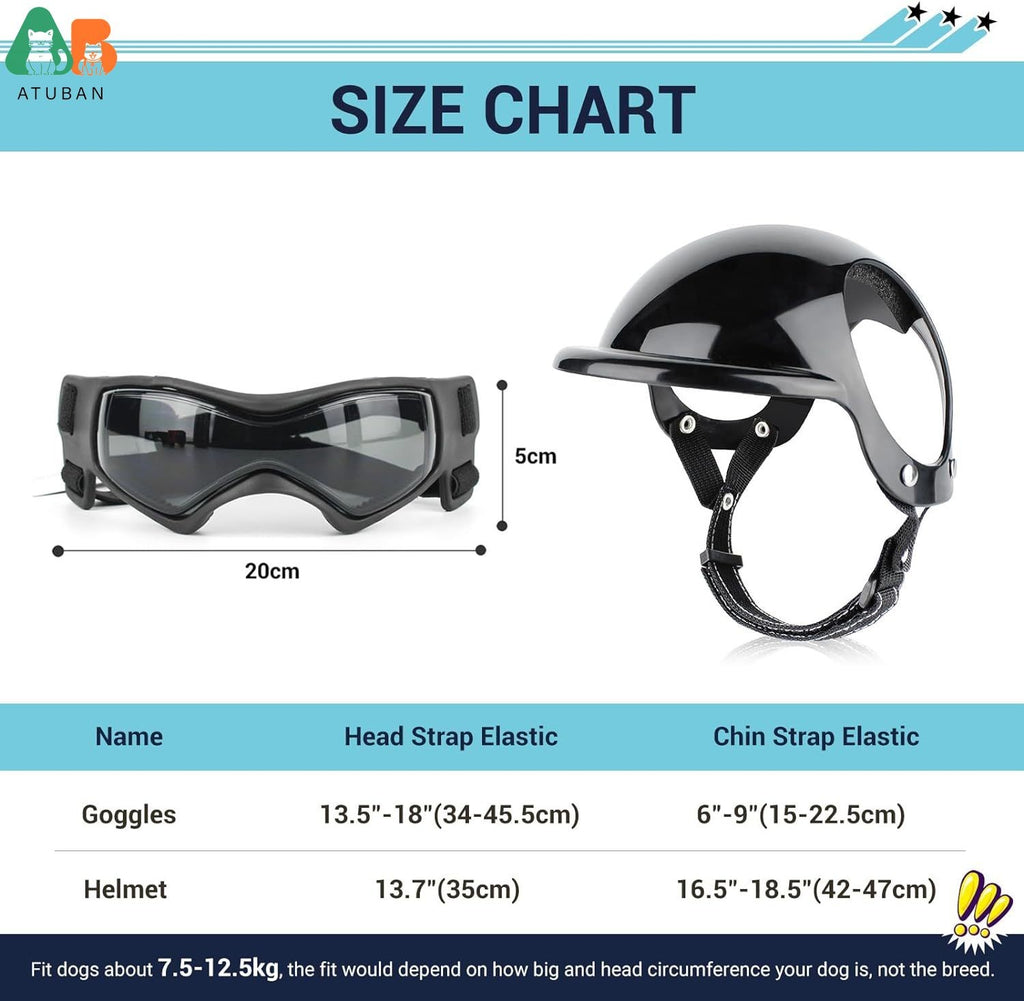 Casco y Gafas para Perros Pequeños