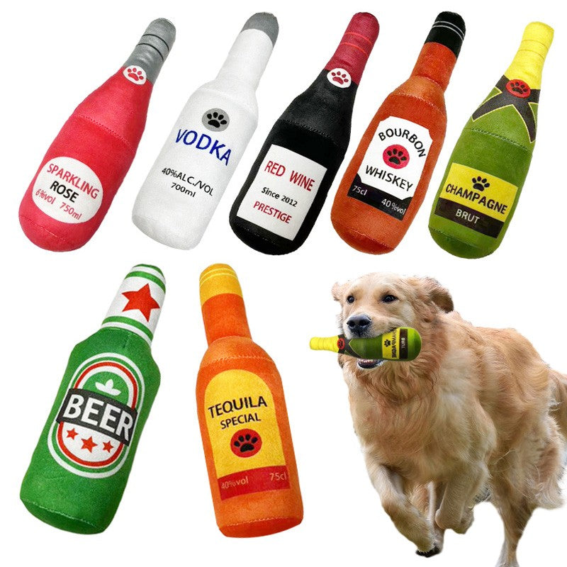 Juguetes de Peluche en Forma de Botella para Perros